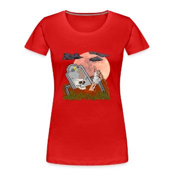 Grab Hand OK Cybus Zombie Rat Moon Undead Funny - T-shirt bio Premium Femme - rouge - Devant - Mia (176cm)