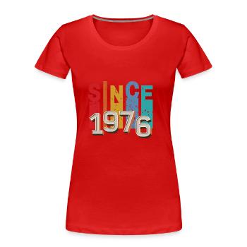 Since 1976 retro - Women's Premium Organic T-Shirt - red - Front - Mia (176cm)