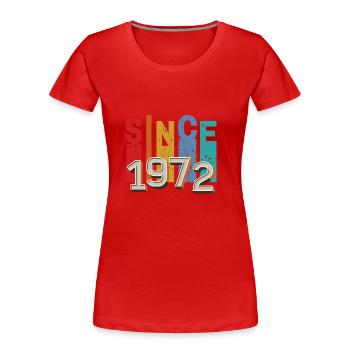 Since 1972 retro - Women's Premium Organic T-Shirt - red - Front - Mia (176cm)