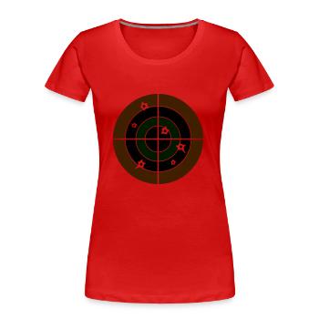 fadenkreuz - Frauen Premium Bio T-Shirt - Rot - Vorne - Mia (176cm)
