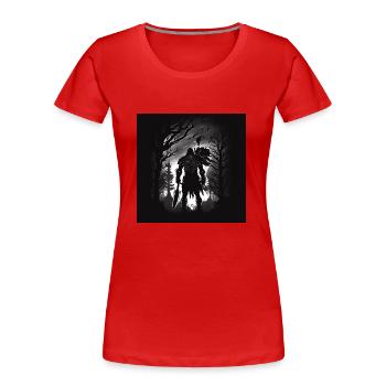 Guerriers de l’ombre - T-shirt bio Premium Femme - rouge - Devant - Mia (176cm)