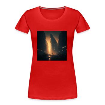 Avenir dystopique - T-shirt bio Premium Femme - rouge - Devant - Mia (176cm)
