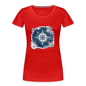 Old nautical chart - Women's Premium Organic T-Shirt - red - Front - Mia (176cm)