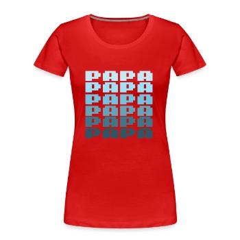PAPA Retro Gaming 8bit Schriftzug - Frauen Premium Bio T-Shirt - Rot - Vorne - Mia (176cm)