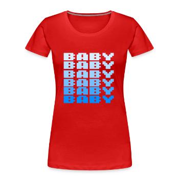 BABY Schriftzug Retro Gaming 8bit - Frauen Premium Bio T-Shirt - Rot - Vorne - Mia (176cm)