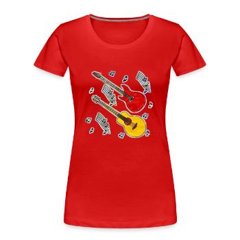 Guitares - T-shirt bio Premium Femme - rouge - Devant - Mia (176cm)