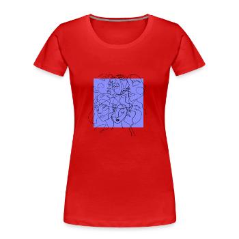 Face line purple - T-shirt bio Premium Femme - rouge - Devant - Mia (176cm)