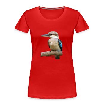 Kookaburra Bird Australie - T-shirt bio Premium Femme - rouge - Devant - Mia (176cm)