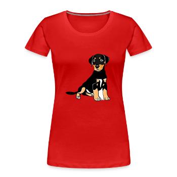 Doberman chiot chien Doberman Doberman dresseur de doberman - T-shirt bio Premium Femme - rouge - Devant - Mia (176cm)