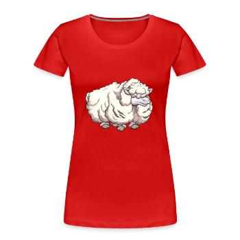Haariges Cartoon-Schaf - Frauen Premium Bio T-Shirt - Rot - Vorne - Mia (176cm)