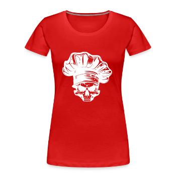 Chef Skeleton Chef - T-shirt bio Premium Femme - rouge - Devant - Mia (176cm)