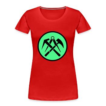Symbole du couvreur - T-shirt bio Premium Femme - rouge - Devant - Mia (176cm)
