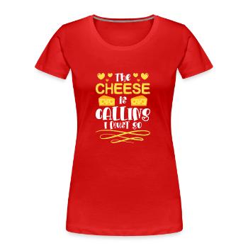 Käseliebhaber Maus Foodie Fett - Frauen Premium Bio T-Shirt - Rot - Vorne - Mia (176cm)