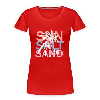 Sun Salt Sand - Frauen Premium Bio T-Shirt - Rot - Vorne - Mia (176cm)
