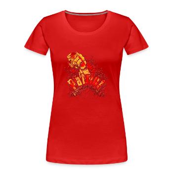Retro fashion vintage cool 80s woman girl pop art - Women's Premium Organic T-Shirt - red - Front - Mia (176cm)