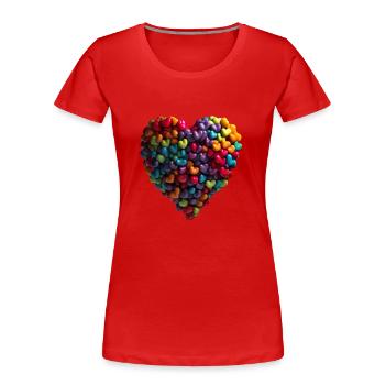 Liebeserklärungen gibt es in vielen Formen - Frauen Premium Bio T-Shirt - Rot - Vorne - Mia (176cm)