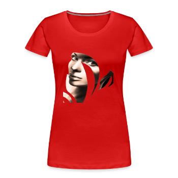 Retro fashion vintage cool 80s woman girl pop art - Women's Premium Organic T-Shirt - red - Front - Mia (176cm)