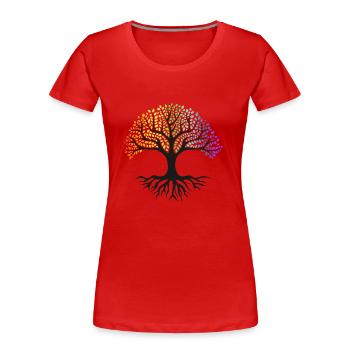 lebensbaum rainbow - Frauen Premium Bio T-Shirt - Rot - Vorne - Mia (176cm)
