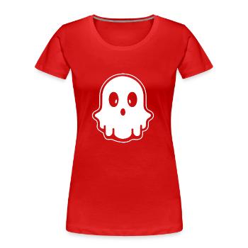 Geist Geister Geisterstunde Halloween - Frauen Premium Bio T-Shirt - Rot - Vorne - Mia (176cm)