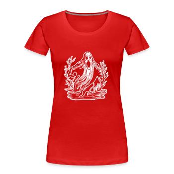 Geist Geister Geisterstunde Halloween - Frauen Premium Bio T-Shirt - Rot - Vorne - Mia (176cm)