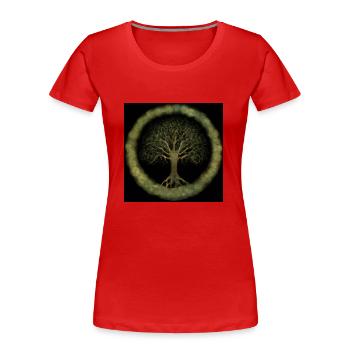 Keltischer Baum des Lebens - Frauen Premium Bio T-Shirt - Rot - Vorne - Mia (176cm)