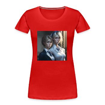 Belles filles manga - T-shirt bio Premium Femme - rouge - Devant - Mia (176cm)