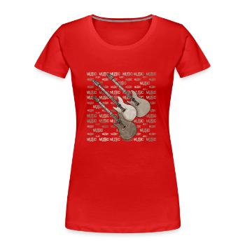 Guitares - T-shirt bio Premium Femme - rouge - Devant - Mia (176cm)