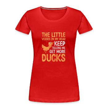 Entchen Wasservogel - Frauen Premium Bio T-Shirt - Rot - Vorne - Mia (176cm)