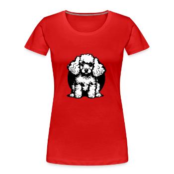 Pudel Hundewelpe Hundehalter Hundeliebe Pudelwelpe - Frauen Premium Bio T-Shirt - Rot - Vorne - Mia (176cm)