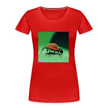 Makro-Sammlung - Frauen Premium Bio T-Shirt - Rot - Vorne - Mia (176cm)