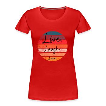 Basic Design - Frauen Premium Bio T-Shirt - Rot - Vorne - Mia (176cm)