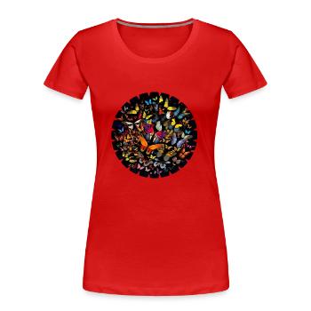 Swarms of butterflies are a natural phenomenon - Women's Premium Organic T-Shirt - red - Front - Mia (176cm)