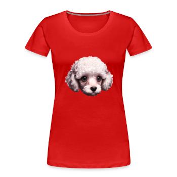 Pudel Hundehalter Hundeliebe Pudelwelpe Hundewelpe - Frauen Premium Bio T-Shirt - Rot - Vorne - Mia (176cm)