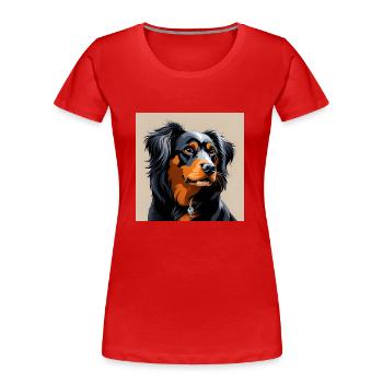 Dog - Women's Premium Organic T-Shirt - red - Front - Mia (176cm)