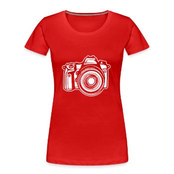 Photographe Photographie Caméra de photographie - T-shirt bio Premium Femme - rouge - Devant - Mia (176cm)