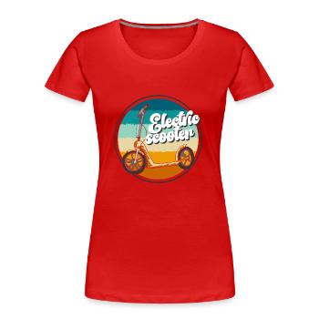 E-Scooter E-Scooter électrique - T-shirt bio Premium Femme - rouge - Devant - Mia (176cm)