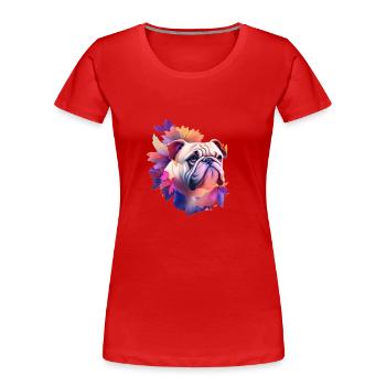 Bulldogge - Frauen Premium Bio T-Shirt - Rot - Vorne - Mia (176cm)