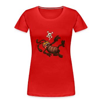 Cafard de dessin animé mort - T-shirt bio Premium Femme - rouge - Devant - Mia (176cm)