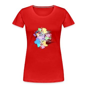 white Indian headdress brightly coloured spots - Women's Premium Organic T-Shirt - red - Front - Mia (176cm)