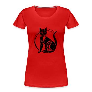 Katze Katzen Kätzchen Katzendame - Frauen Premium Bio T-Shirt - Rot - Vorne - Mia (176cm)