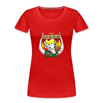 BAR B Q - Frauen Premium Bio T-Shirt - Rot - Vorne - Mia (176cm)