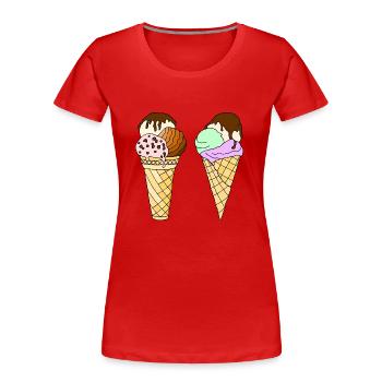 Eis - Frauen Premium Bio T-Shirt - Rot - Vorne - Mia (176cm)