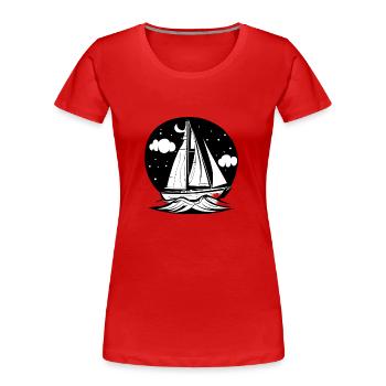 Sailing Sailing Ship Sailing Sailing Sailboat - Women's Premium Organic T-Shirt - red - Front - Mia (176cm)