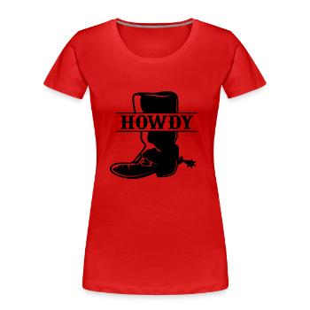 Bottes de cowboy Howdy - T-shirt bio Premium Femme - rouge - Devant - Mia (176cm)