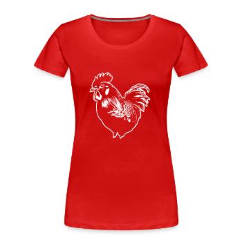 Huhn Hühnerstall Geflügel Hahn Bauernhof - Frauen Premium Bio T-Shirt - Rot - Vorne - Mia (176cm)