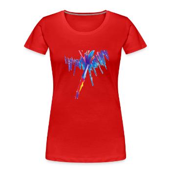 Kreativer Pinselstrich - Frauen Premium Bio T-Shirt - Rot - Vorne - Mia (176cm)