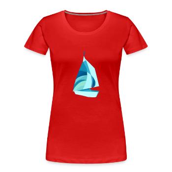 Abstract sailboat - summery design - Women's Premium Organic T-Shirt - red - Front - Mia (176cm)