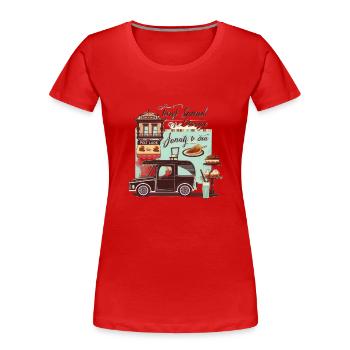 Bakery and bakery: a delicious combination - Women's Premium Organic T-Shirt - red - Front - Mia (176cm)