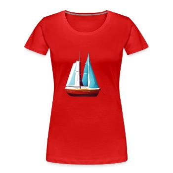 Sailing Ship Sailing Sailing Sailing Sailing Sailboat - Women's Premium Organic T-Shirt - red - Front - Mia (176cm)