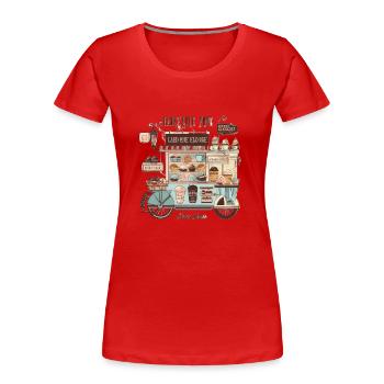 Bakery and bakery: a delicious combination - Women's Premium Organic T-Shirt - red - Front - Mia (176cm)